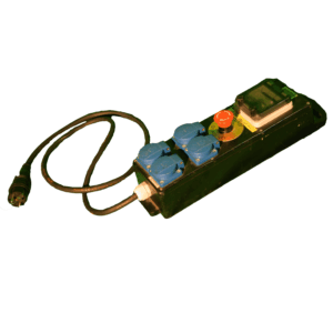 Sabot distri 230V fiche 10-16A-30 mA ->4 prises NF 16A + A.U.