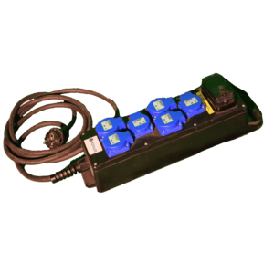 Sabot distri 230V fiche 10-16A-30 mA ->6 prises NF 16A