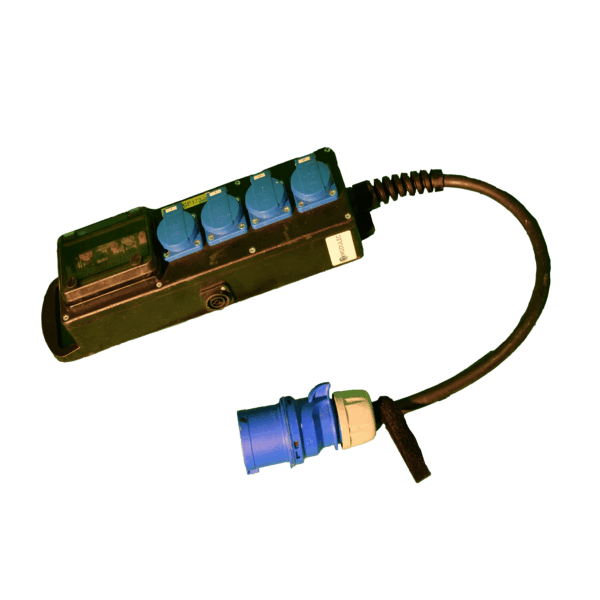 Sabot distri 230V fiche 10-16A 30mA ->4 prises NF IN P17 32A mono